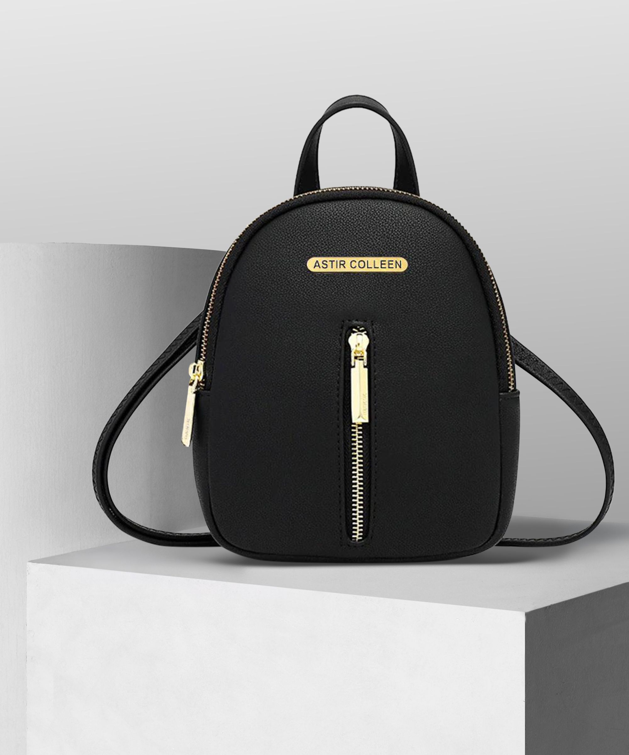 ASTIR COLLEEN Leather Women/Girls Sling Bag Cum Backpack (Straight-Zip) 10 L Laptop Backpack