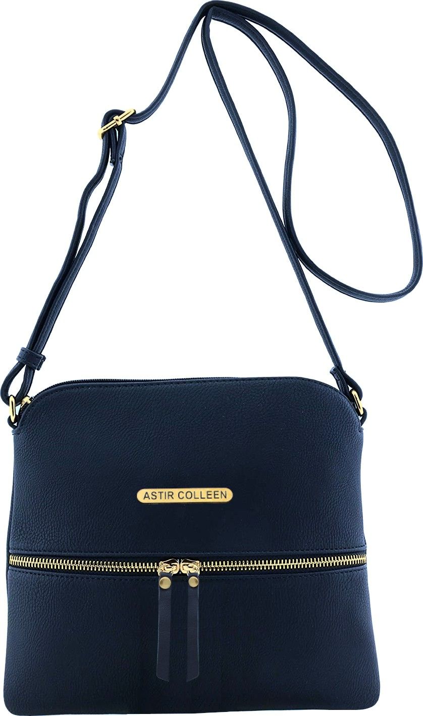 ASTIR COLLEEN Blue Sling Bag Vegan Leather Women's & Girl's Sling Bag with Metallic Zip