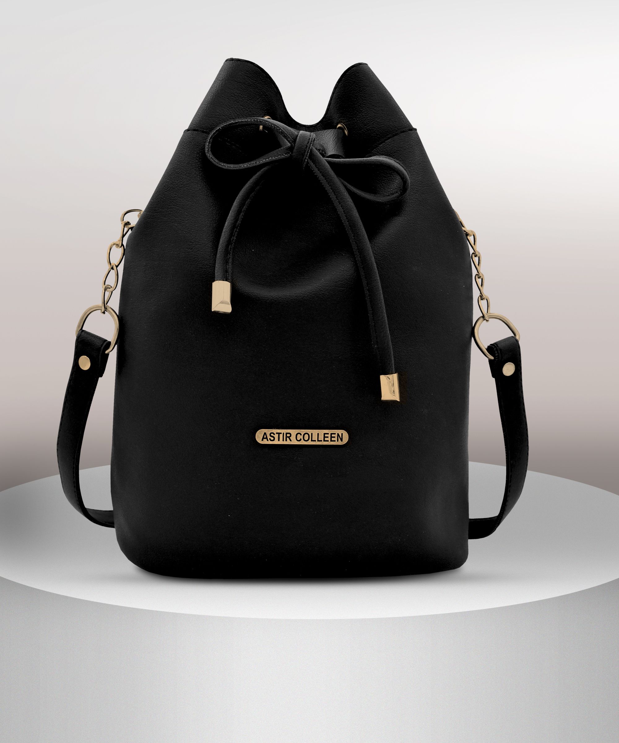 ASTIR COLLEEN Black Sling Bag Sling Bag (Drum) with adjustable Strap