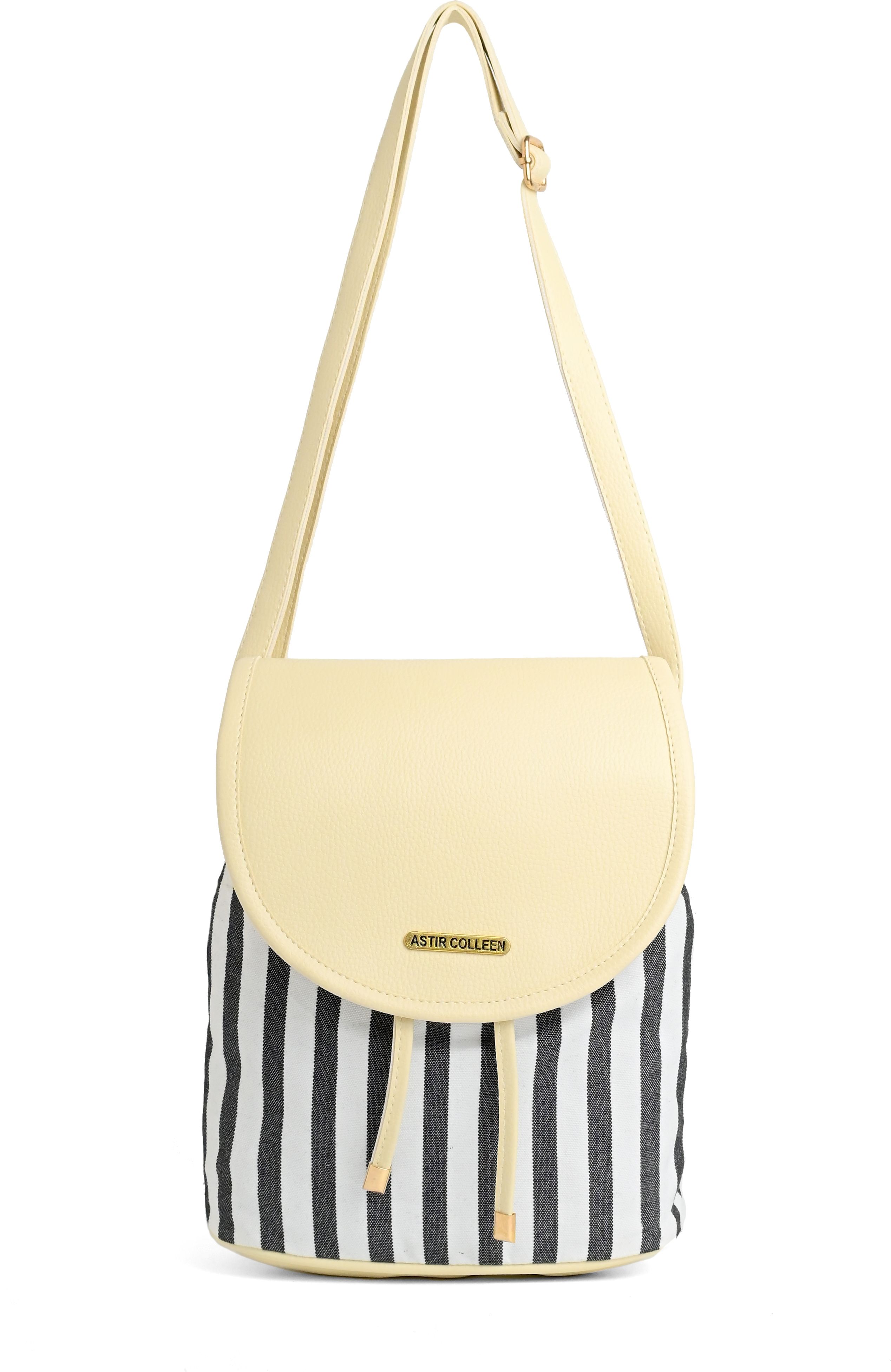 ASTIR COLLEEN White Sling Bag Women Canvas/PU Sling Bag for Girls(cvmoon)