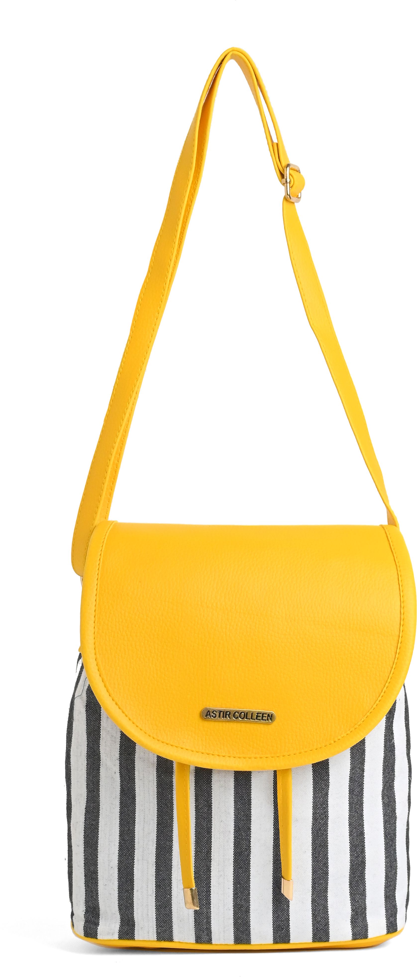 ASTIR COLLEEN Yellow Sling Bag Women Canvas/PU Sling Bag for Girls(cvmoon)