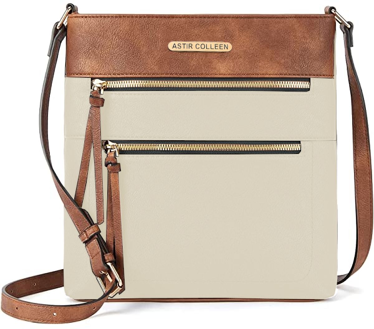 ASTIR COLLEEN Tan, White Sling Bag Sling Bag Leather Women's & Girl's Sling Bag - PARALL