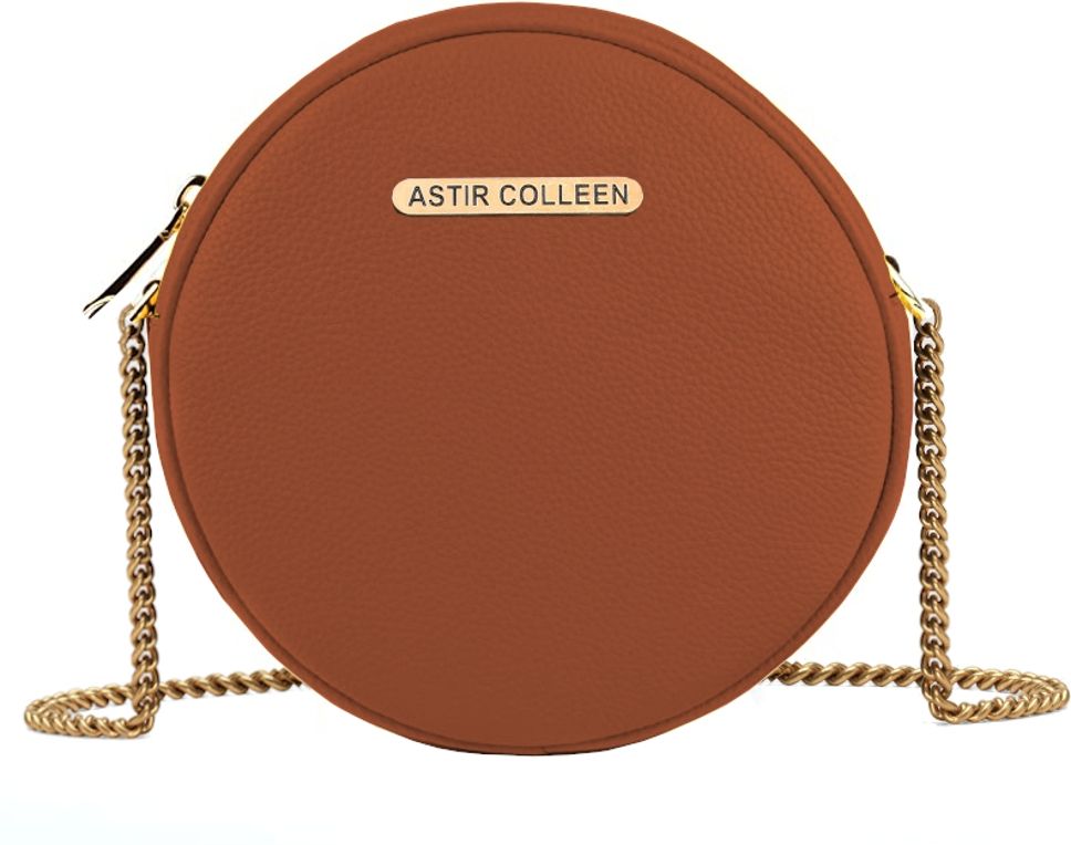ASTIR COLLEEN Tan Sling Bag Sling Bag Women's & Girl's Sling Bag - Round Plain
