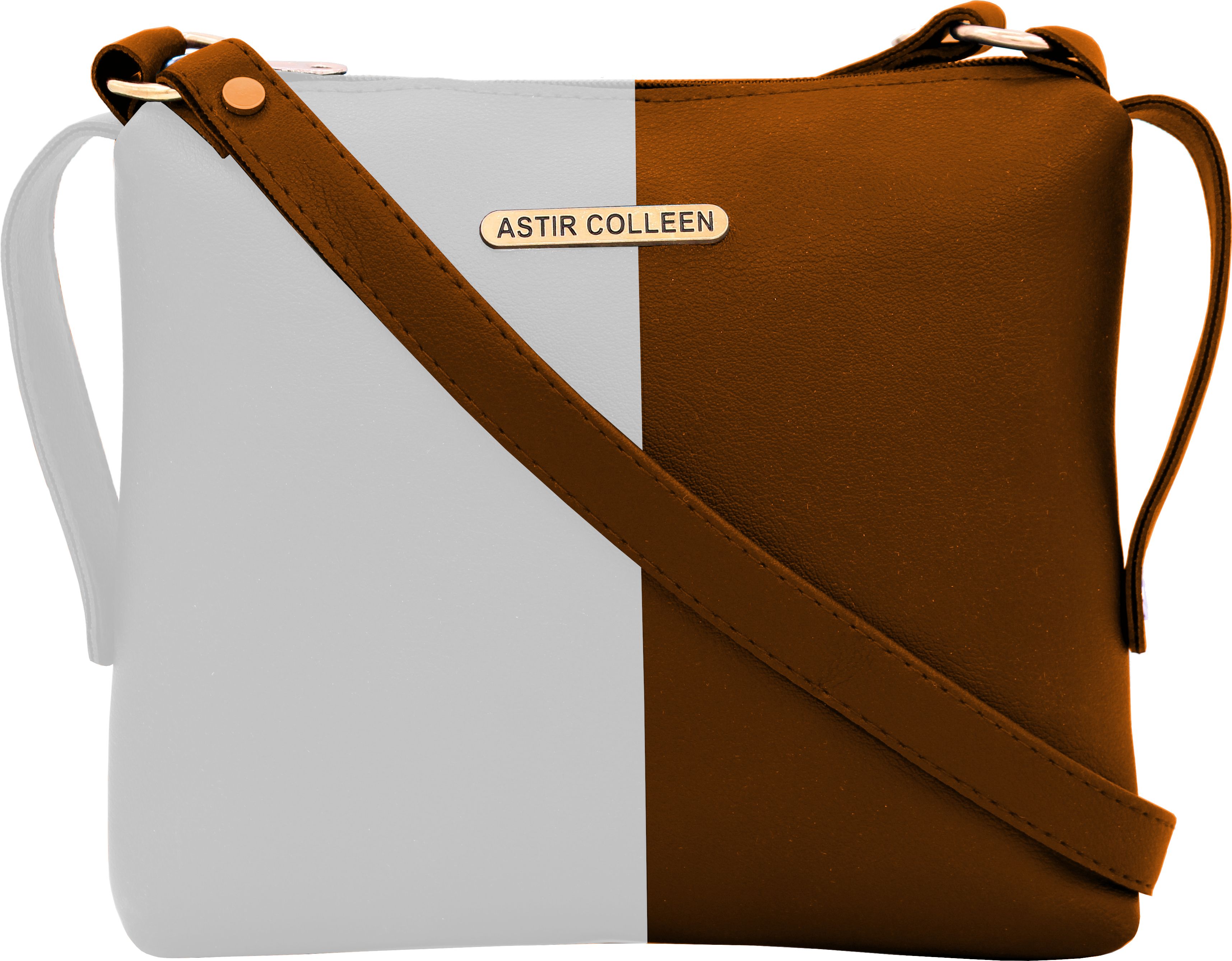 ASTIR COLLEEN Tan, White Sling Bag Sling Bag Women's & Girls' Sling Bag - Sacket2