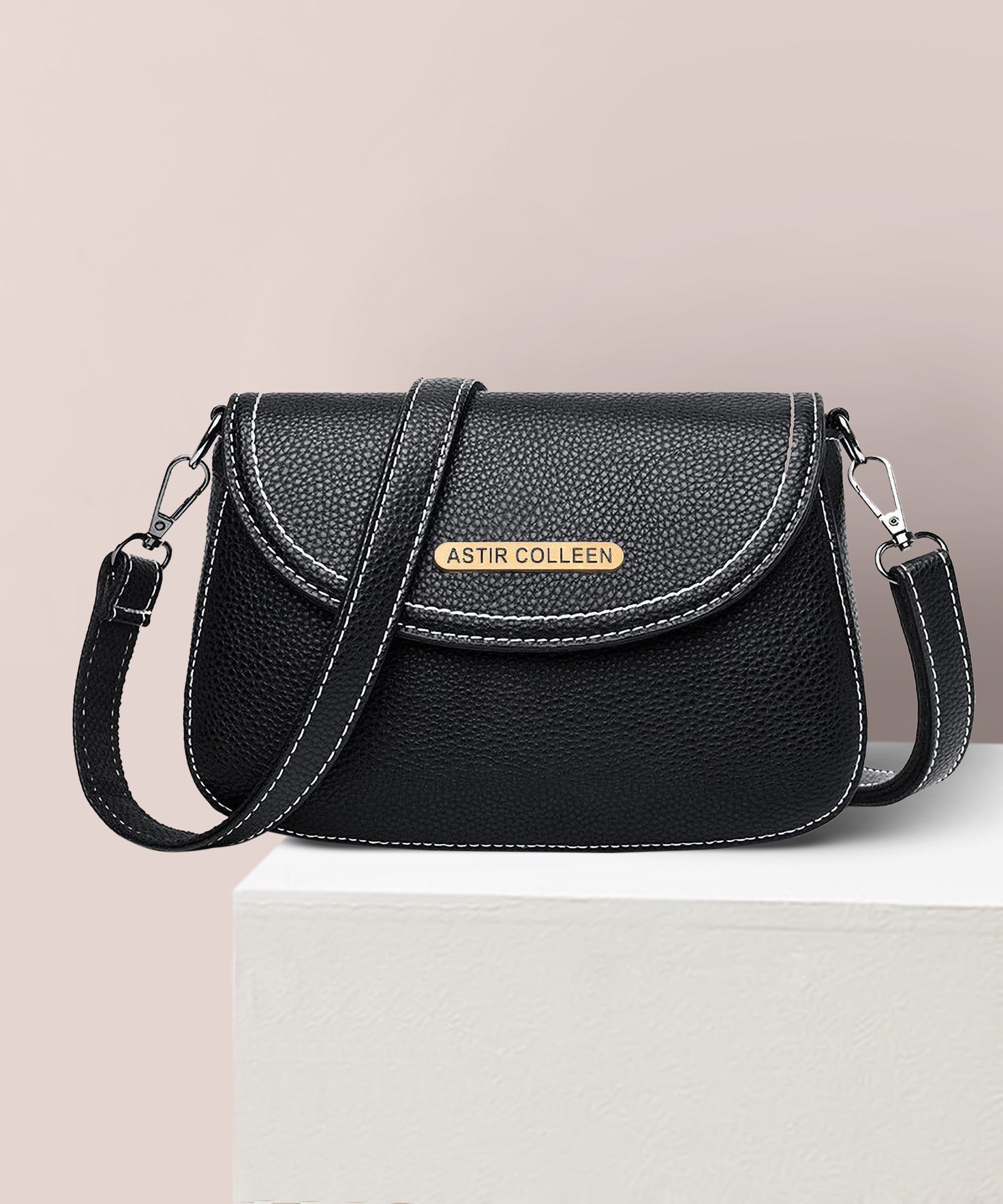 ASTIR COLLEEN Black Sling Bag Women's & Girl's Sling Bag - Stitch