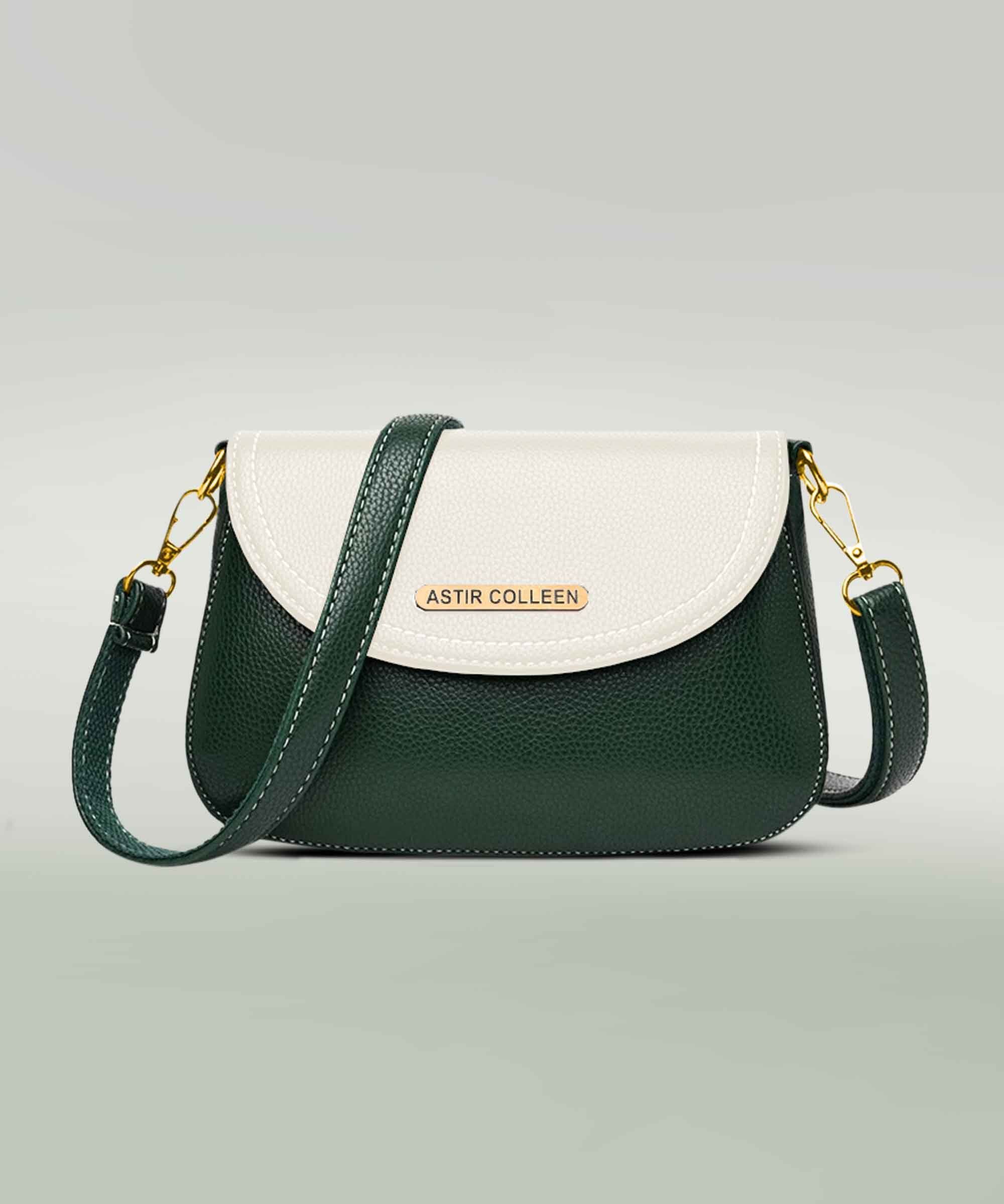 ASTIR COLLEEN Green, White Sling Bag Sling Bag Women's & Girl's Sling Bag - Stitch