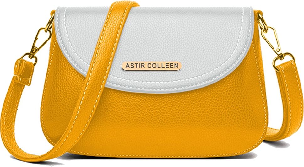 ASTIR COLLEEN Yellow, White Sling Bag Sling Bag Women's & Girl's Sling Bag - Stitch