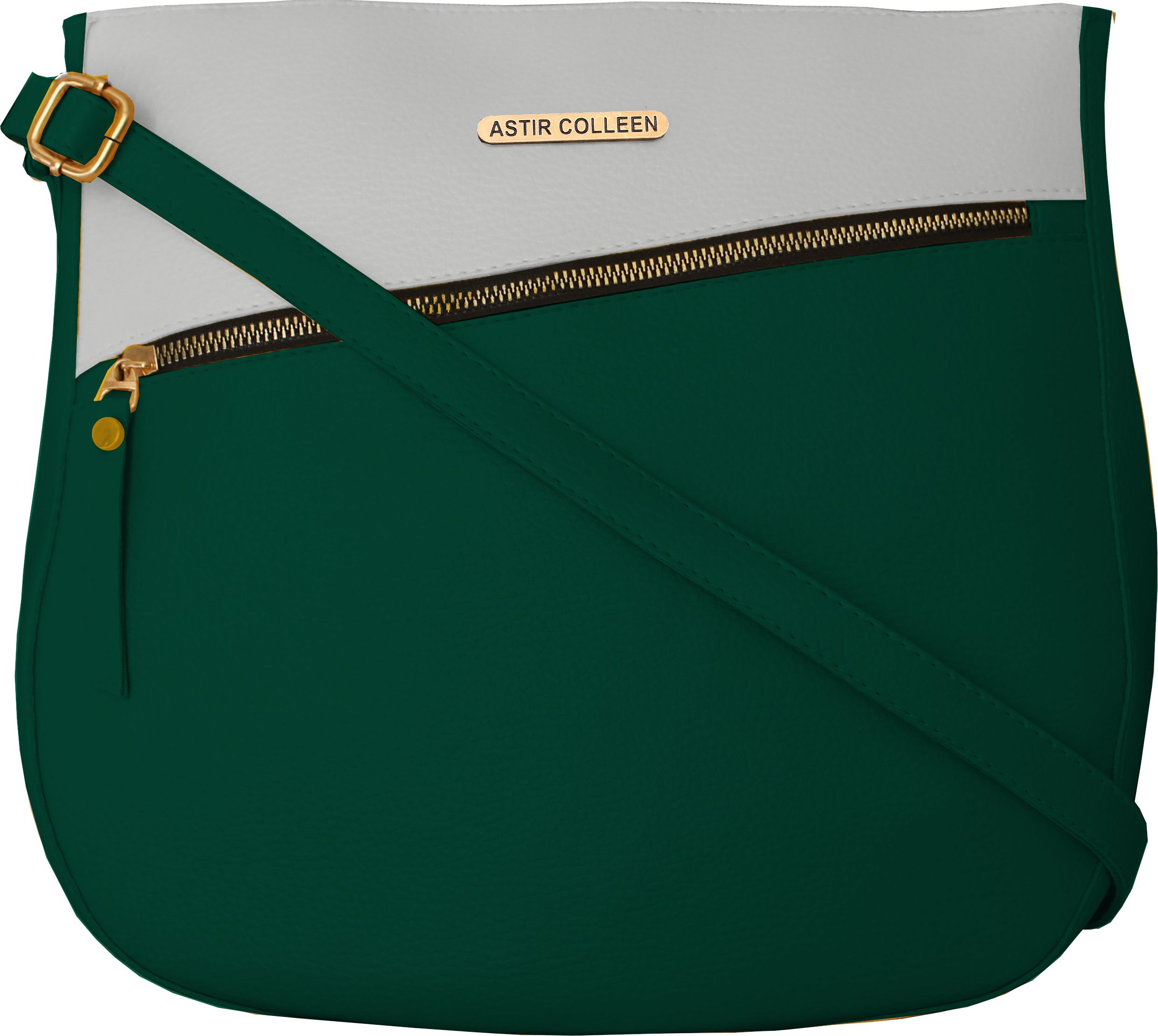 ASTIR COLLEEN Green, White Sling Bag Sling Bag Leather Women's & Girl's Sling Bag - (U Shape)